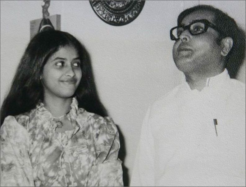 Sharmistha Mukherjee with her Father