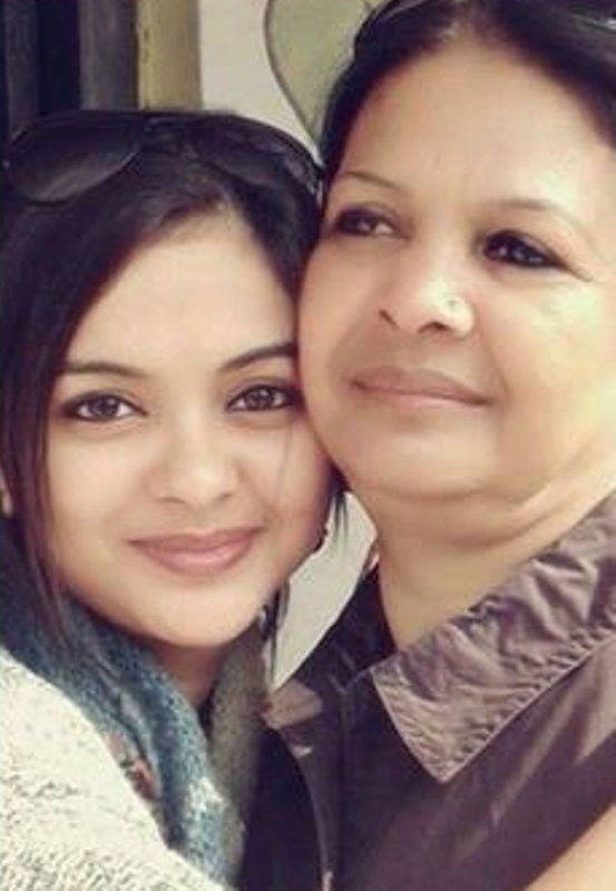 Solanki Roy with her mother
