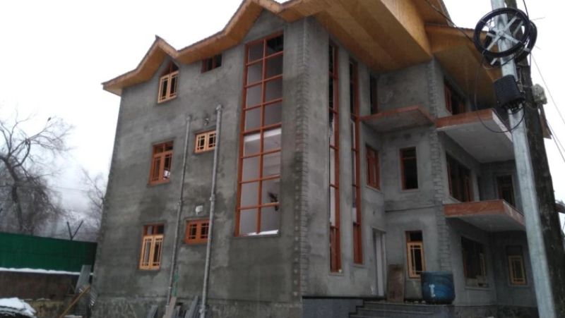The under-construction house of DSP Davinder Singh who was arrested along with militants in Kashmir