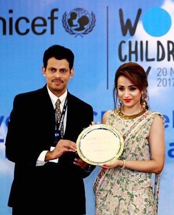 Trisha Krishnan honoured by UNICEF as Celebrity Advocate