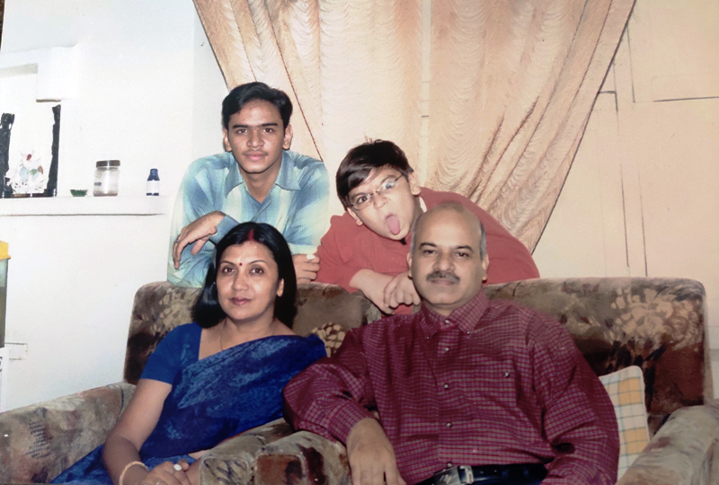 A Childhood Picture of Vaibhav Saxena With His Family