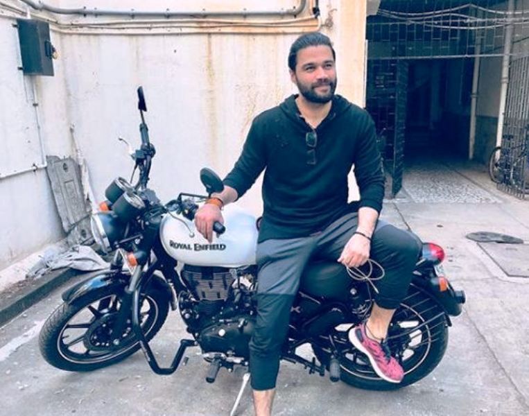 Balraj Syal with His Motorcycle