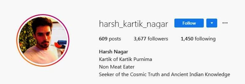 Harsh Nagar's Instagram Bio