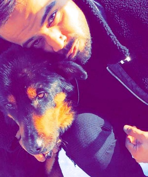 Indeep Bakshi with His Pet Dog