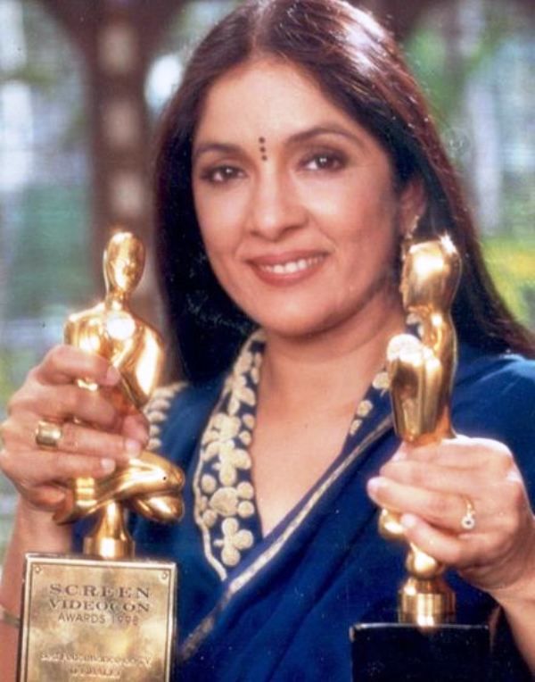 Neena Gupta Posing with Her Awards