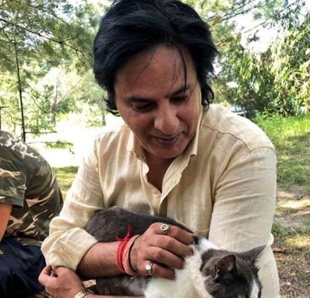 Rahul Roy with a Cat