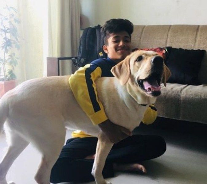 Rupesh Bane with his Dog