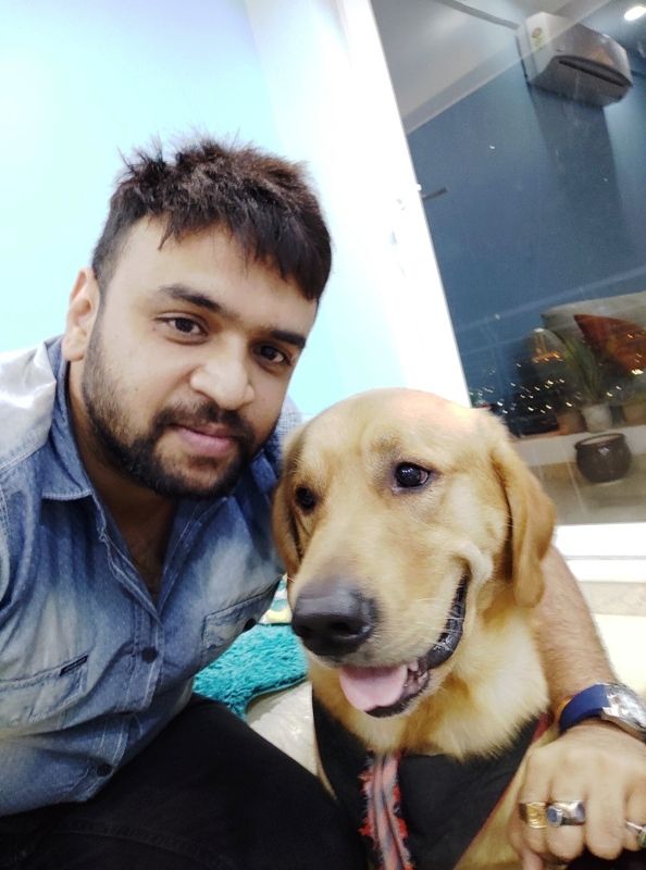 Vaibhav Saxena With His Pet Dog