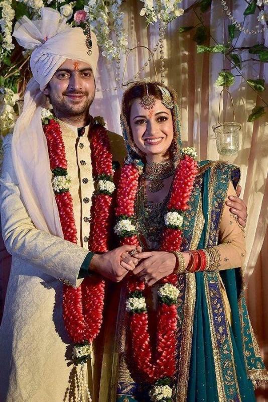 Wedding Picture of Dia Mirza and Sahil Sangha