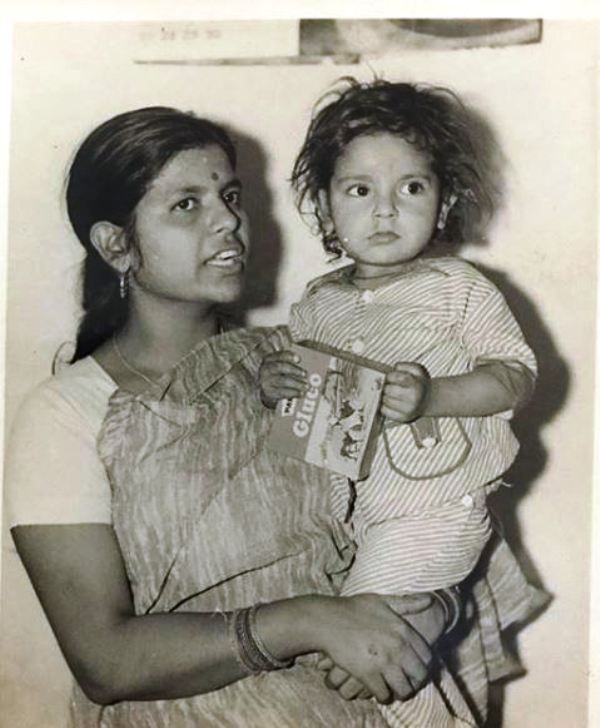 A Childhood Picture of Sumit Awasthi With His Mother