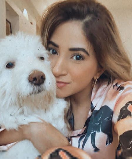 Aashna Shroff with her pet dog