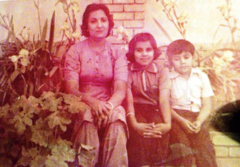 An Old Picture of Dr. Anjali Hooda Sangwan With Her Mother and Brother