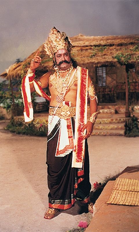 Arvind Trivedi as Ravan in Ramanand Sagar Ramayan