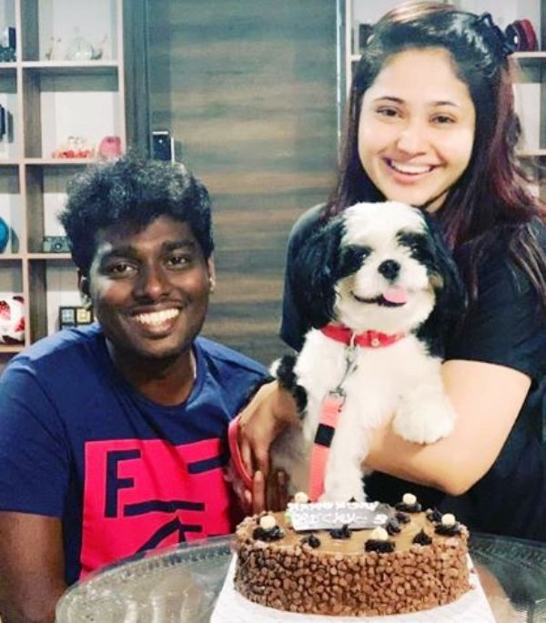 Atlee Kumar With His Wife and Dog