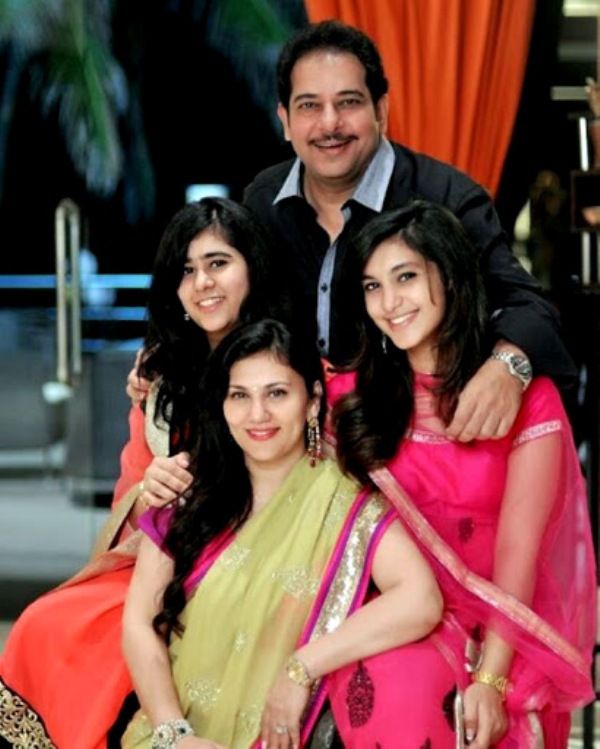 Deepika Chikhalia with her husband and daughters