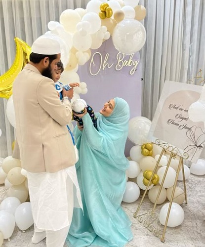 Sana Khan with her husband and sons