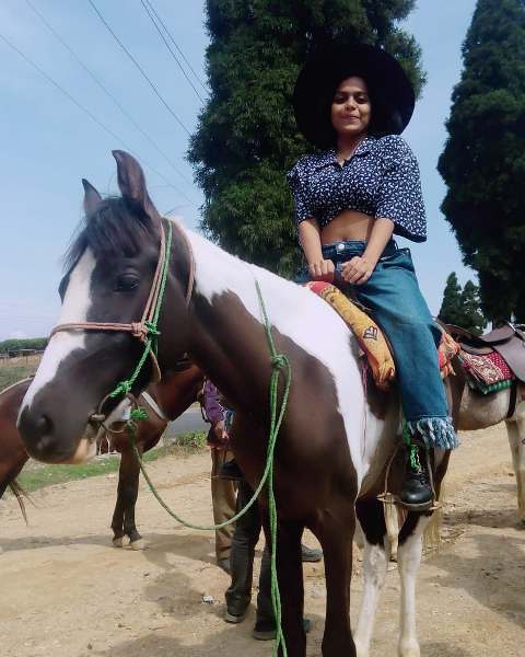 Sonal Vichare riding the horse