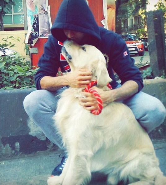 Abhimanyu Dassani with his pet dog