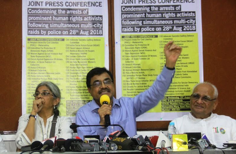 Anand Teltumbde at a Press Conference