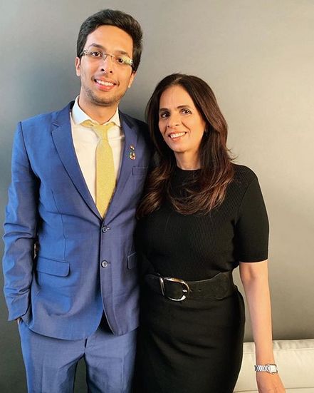 Anita Dongre with her son