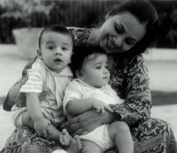 Anuv Jain as a Child with his Mother and Twin Sister