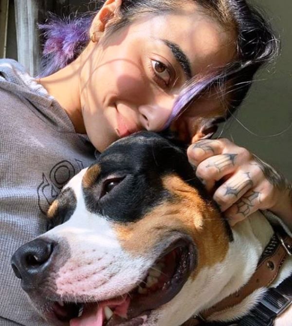 Bani J With Her Pet Dog