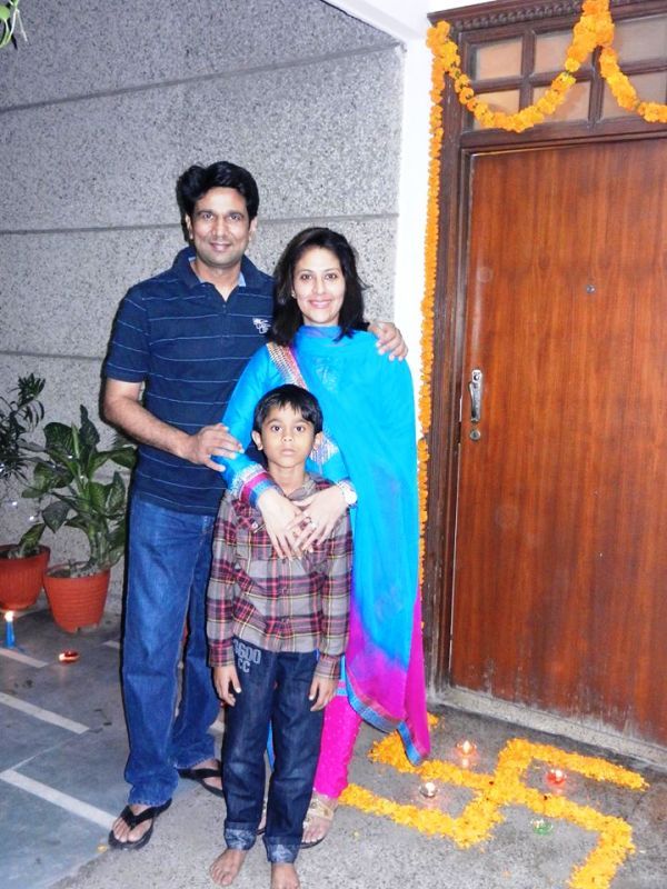 Mimansa Malik With Her Husband and Son