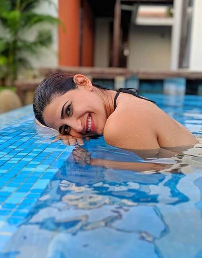 Aahana Kumra inside the pool
