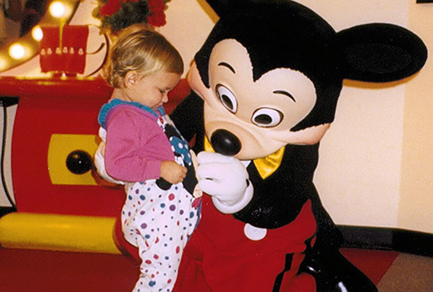 Childhood Picture of Stephanie Styles with Mickey Mouse