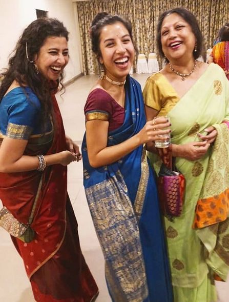Niharika Lyra Dutt with her mother and sister