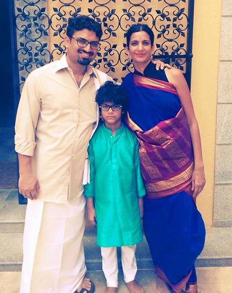 Poorna Jagannathan with her Husband and Son