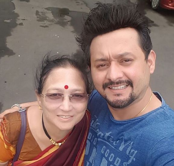 Swapnil Joshi with his mother