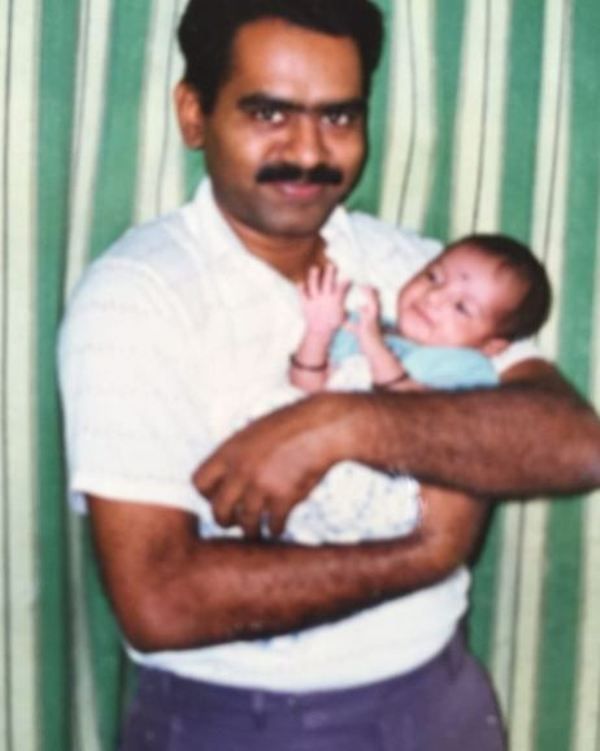 A Childhood Picture of Khushboo Upadhyay With Her Father