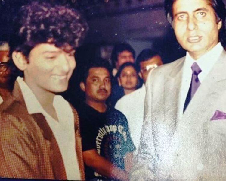 An Old Picture of Wajid Khan with Amitabh Bachchan
