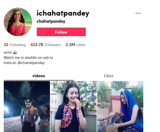 Chahat Pandey's TikTok Account
