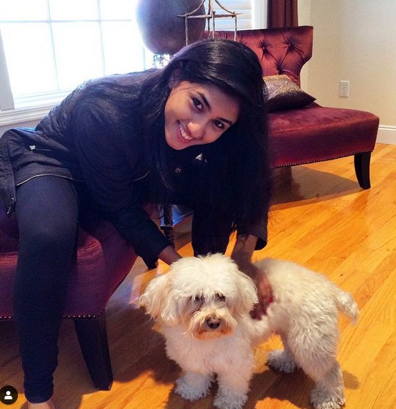 Ragini Chandran with her pet dog