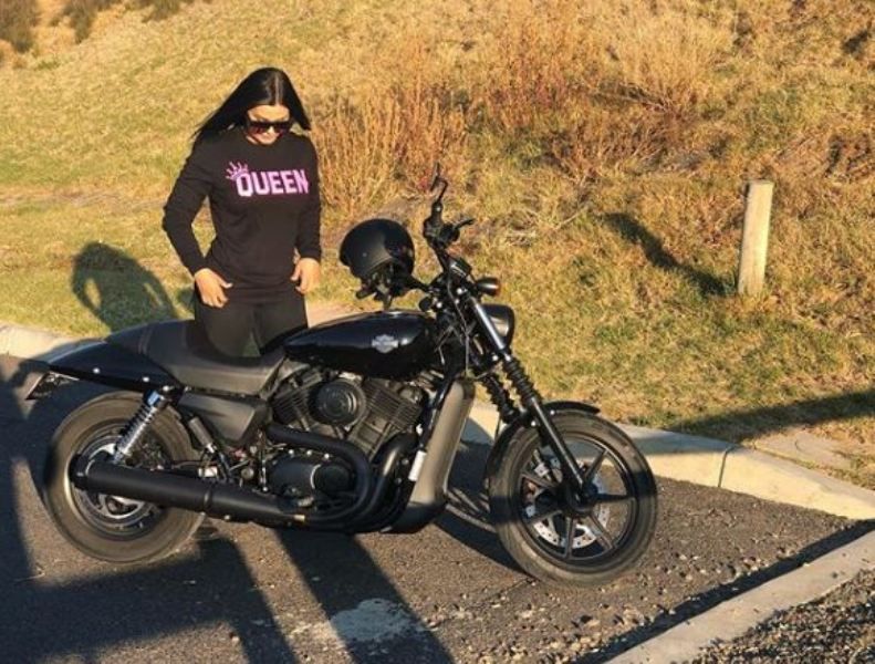 Renee Gracie With Her Harley Davidson Bike