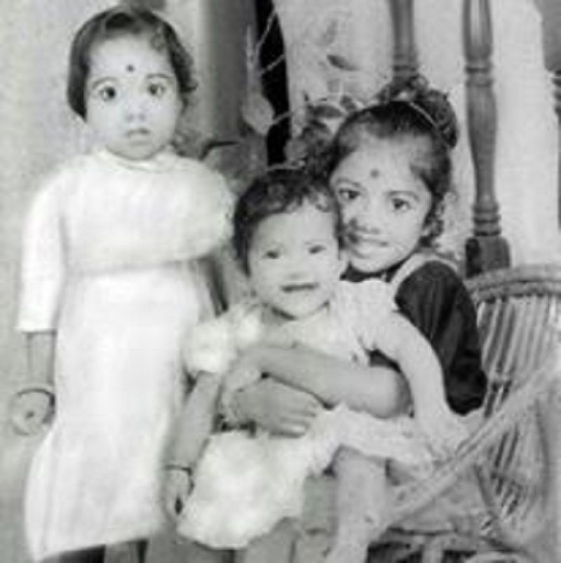 A Childhood Picture of Sai Swetha With Her Sisters