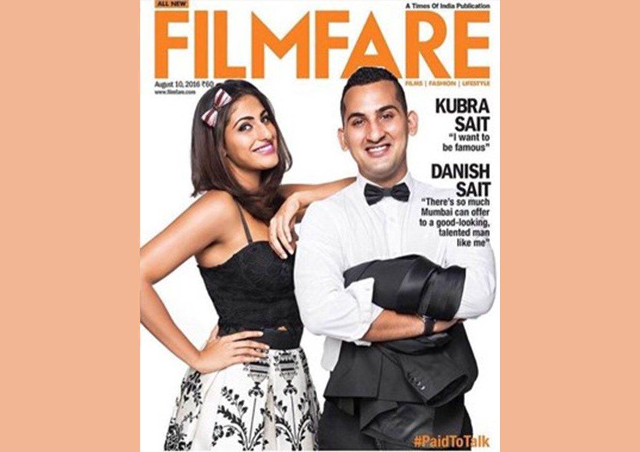 Danish Sait on the cover of the Filmfare magazine