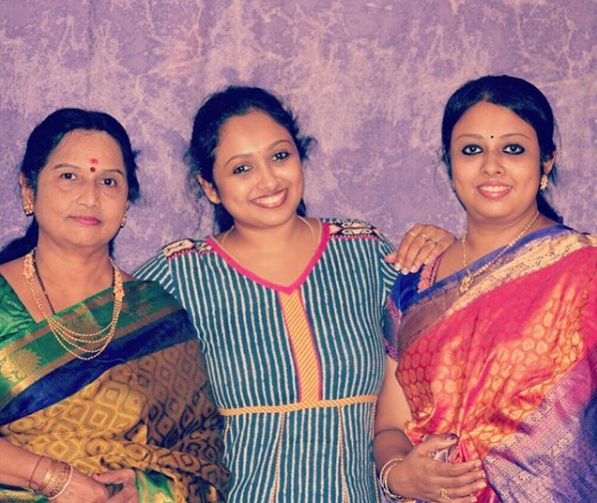 Jayashree Rao with her mother and sister