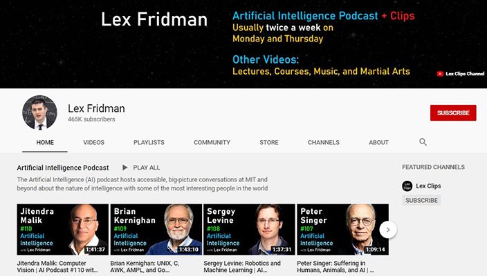 Lex Fridman - YouTube Channel