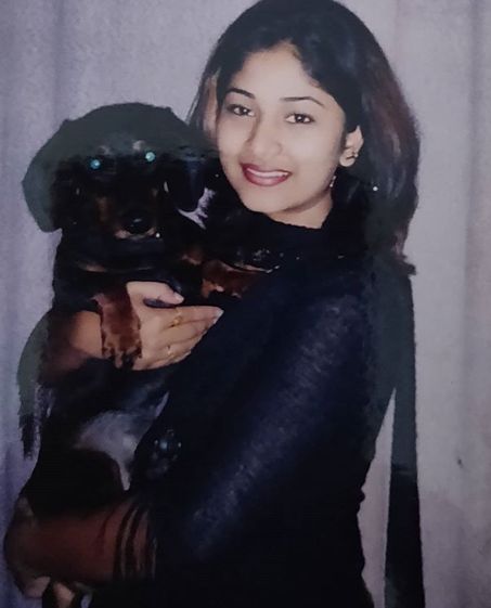 Manjula Paritala with her pet dog