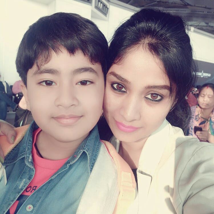 Manjula Paritala with her son