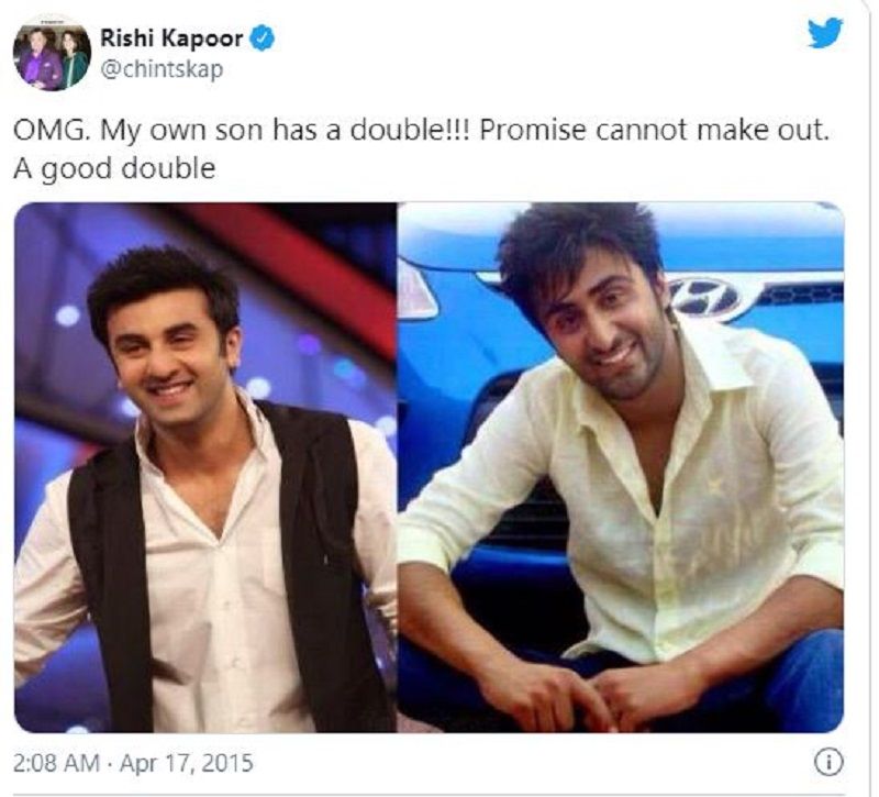 Rishi Kapoor's Tweet for Junaid Shah