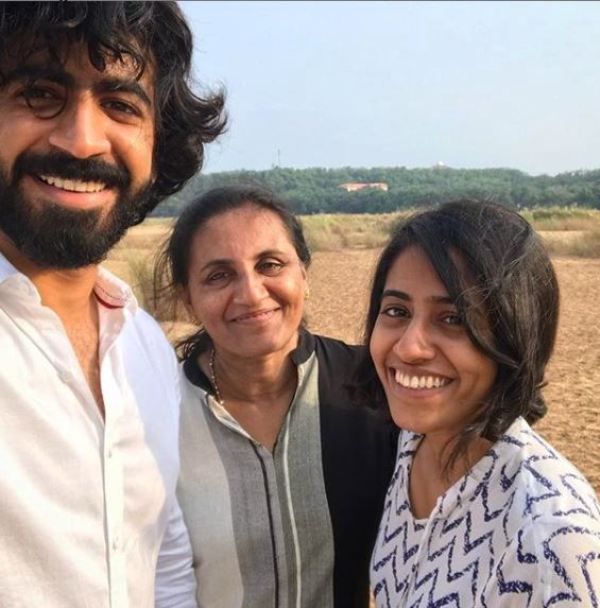 Roshan Mathew With His Sister and Mother