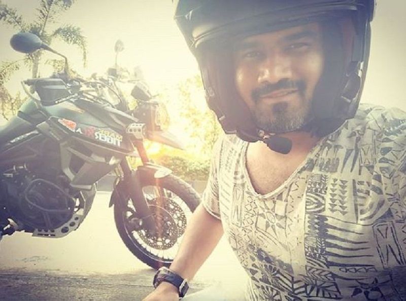 Sahil Vaid With His Motorcycle