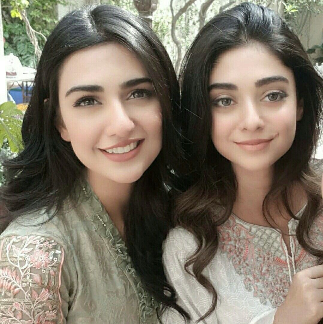 Sarah Khan with her sister