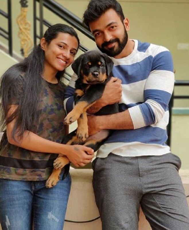 Suneel Gowda With His Pet Dog
