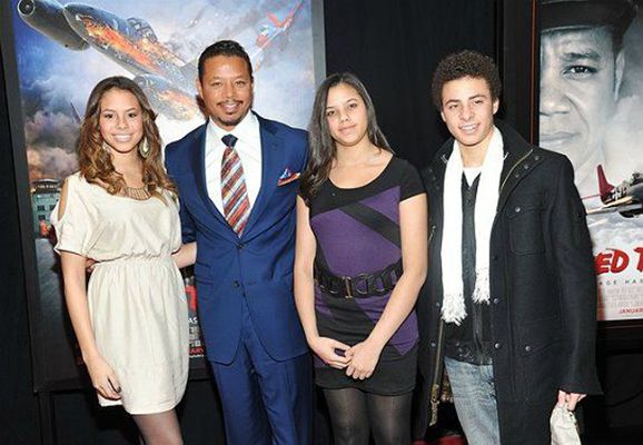 Terence Howard with His Daughters, Aubrey and Heaven, and Son, Hunter