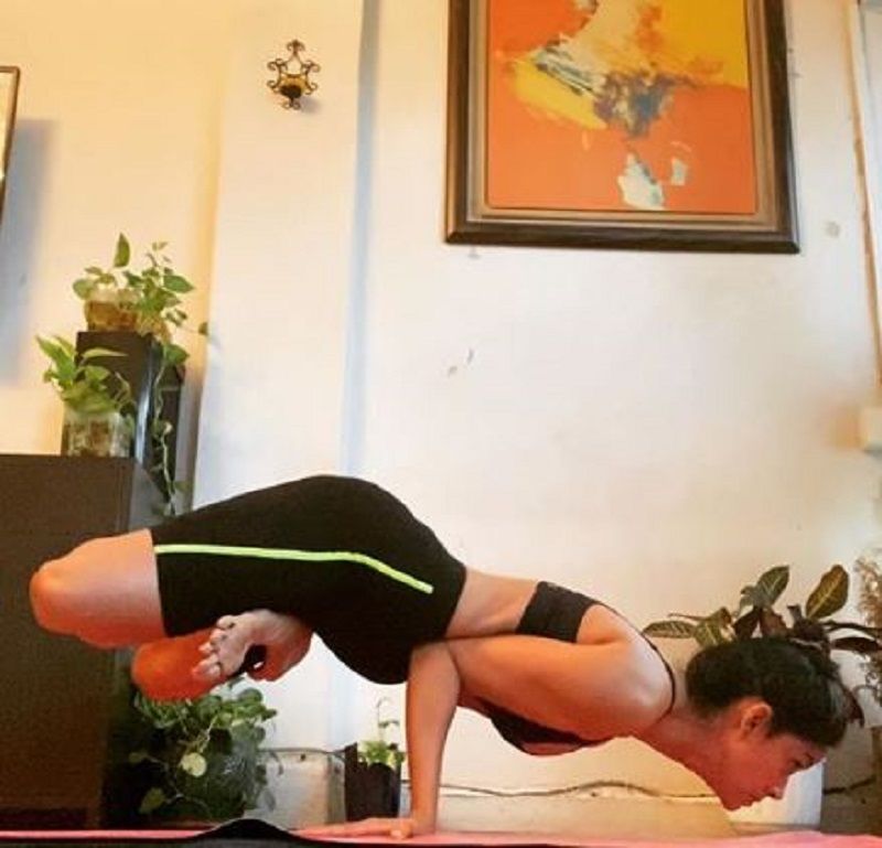 Vidya Malvade Doing Yoga
